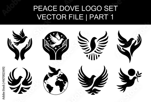 World Peace Doves Logo set, vector file