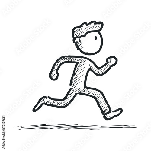 Running figure in motion depicting athleticism and fitness training
