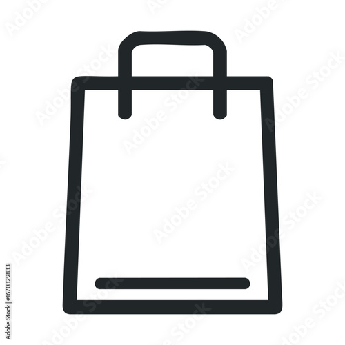 Shopping bag icon for online retail and marketing design use