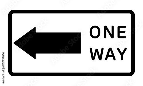 一方通行を示す道路標識イラスト