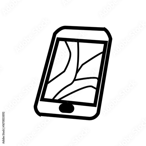 broken smartphone icon illustration vector