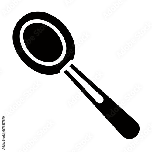 Minimalist teaspoon icon on transparent background