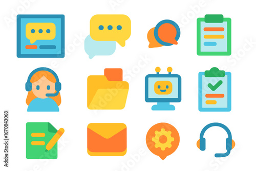 Communication, chat filled icon set. messages, support, talk icons for digital platforms