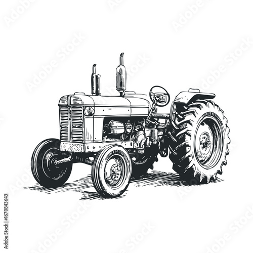 Vintage tractor design for agricultural projects and decorations. Halloween vector illustration