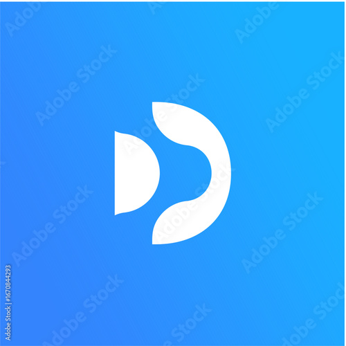 Modern Letter D Logo Design – Minimalist Blue Gradient Monogram for Business and Branding