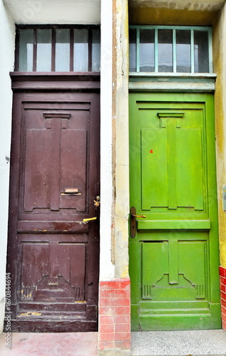Two old wooden doors of 19 century period in Zrenjanin.
