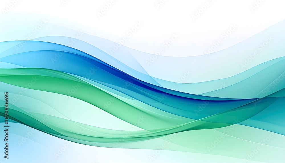 Fototapeta premium Abstract Blue Green Waves Background.