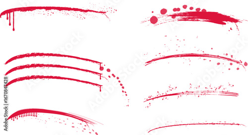 A vivid crimson trail marks a path on a blank surface, suggesting recent activity or a significant event. The texture varies, hinting at the intensity of the episode.