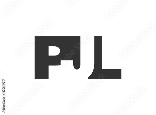 PJL logo design. Initial letter P J L bold font style for tech startups, consulting, corporate branding. Creative company name, headlines typography identity, trendy logotype.