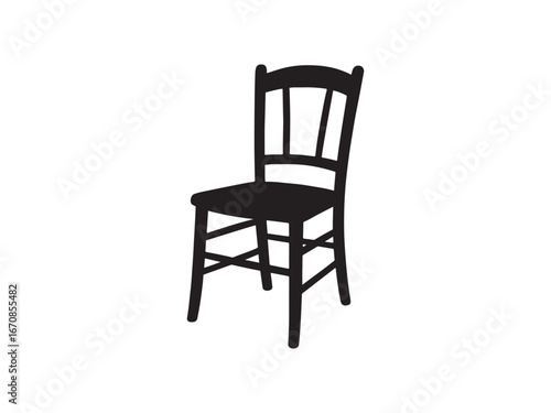 chair silhouette vector on white background