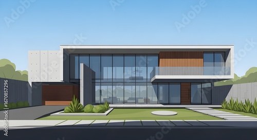 Wallpaper Mural Stunning modern luxury home with expansive glass walls and sleek architectural design Torontodigital.ca
