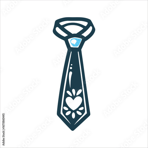 Father's Day Necktie Heart Icon Graphic Fathers Day Necktie with a tiny heart clean masculine lines