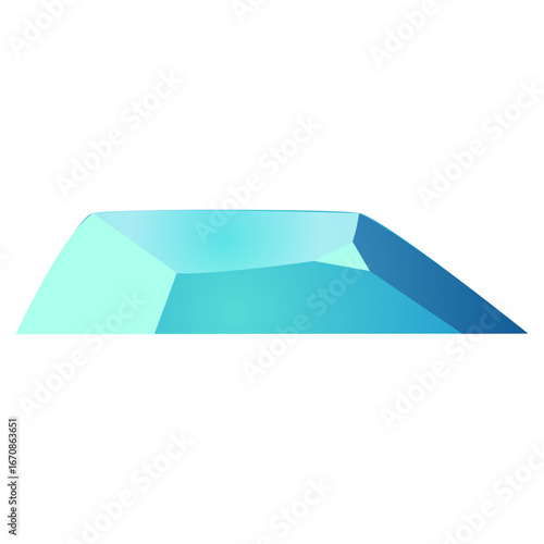 Abstract Blue and Green Crystal Gemstone Illustration