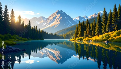 mountain-lake-sunrise-reflection