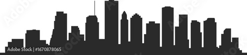 Modern city skyline silhouette, urban architecture, downtown buildings, metropolitan landscape, high-rise towers, cityscape at dusk, urban silhouette view.