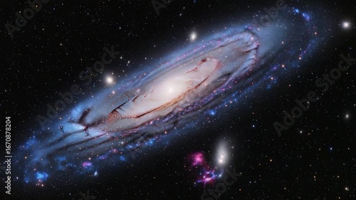 Majestic Andromeda Galaxy in Deep Space, Cosmic View.