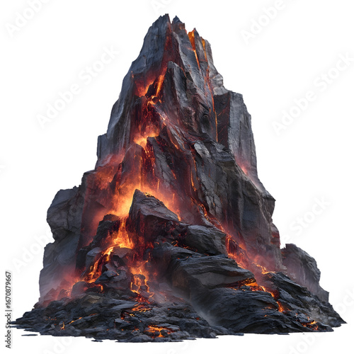 a volcano with lava and fire on it