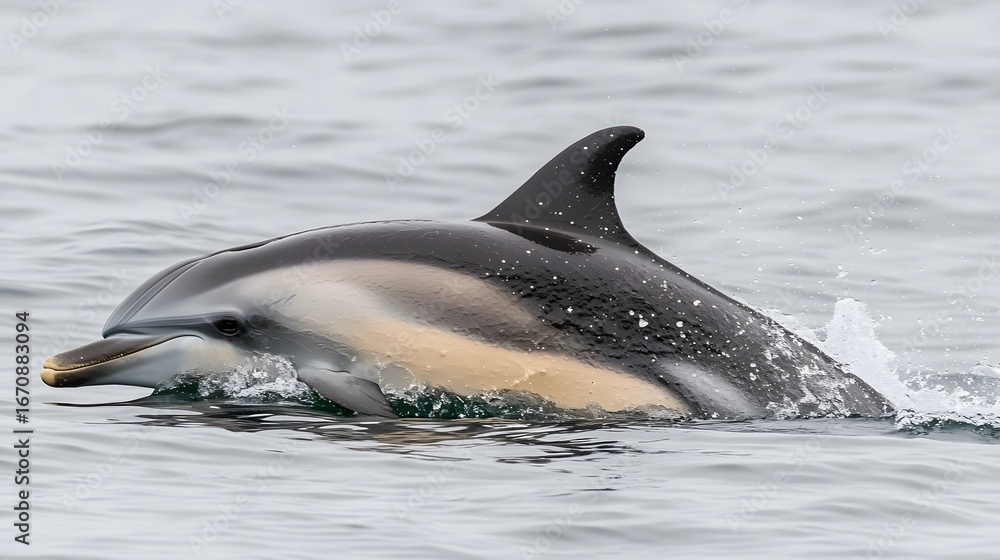 Fototapeta premium Stunning Long-Beaked Common Dolphin Ocean Wildlife Photo
