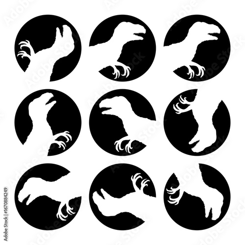 9 Velociraptor T-Rex Tyrannosaurus Dinosaur Dino Raptor Team Friends Logo