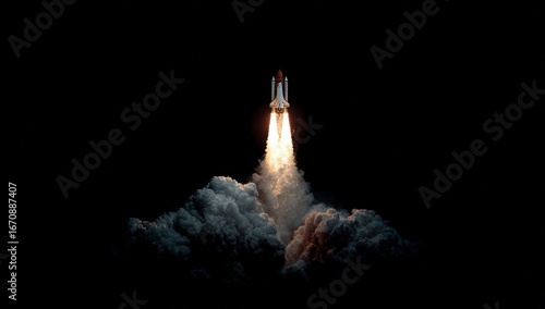 Rocket launch into dark space