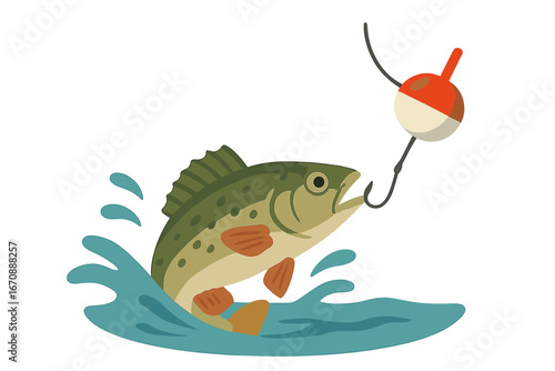 Catching the Carp, also known as the Crucian Carp, while fishing with a line