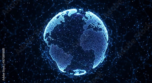 Wallpaper Mural Digital world globe network connection futuristic technology Torontodigital.ca