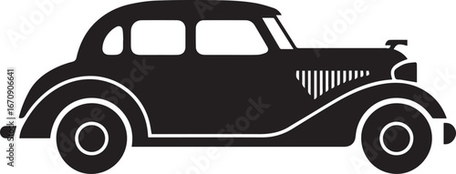 vintage classic car silhouette vector ai eps jpeg png side view retro automobile clipart