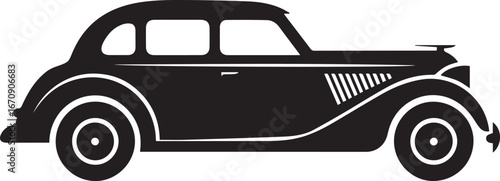 elegant vintage car profile outline vector clipart ai eps jpeg png automotive transportation icon set