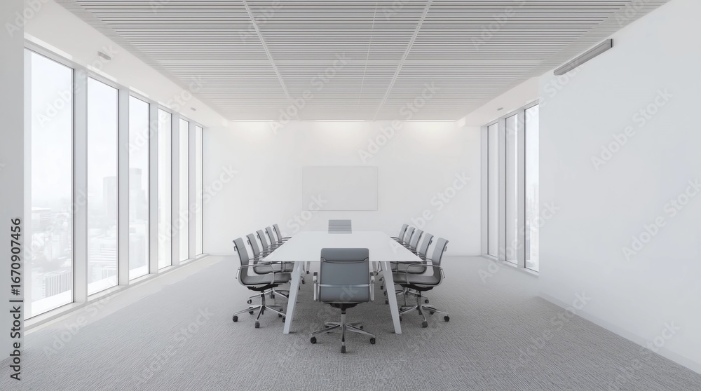 Fototapeta premium White modern meeting room interior