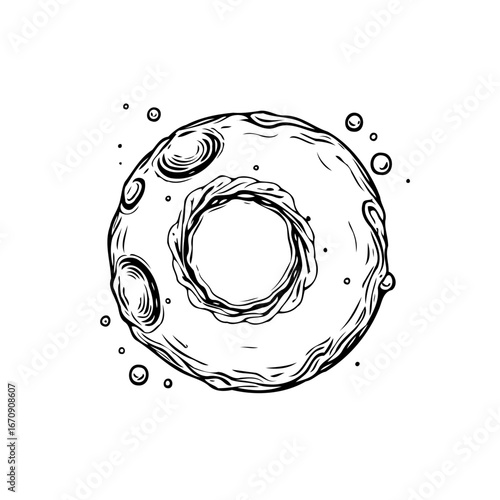 Abstract cosmic object a celestial body or stylized planet evoking the mysteries of space and
