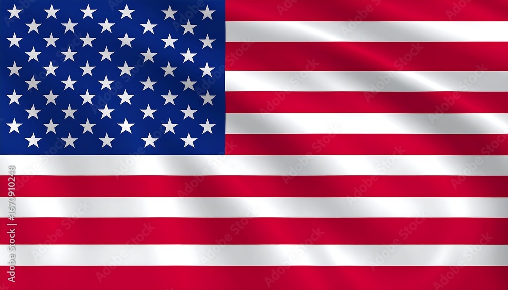 Naklejka premium Waving US Flag with Patriotic Background.