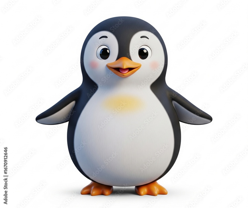 Obraz premium 3d penguin in white background