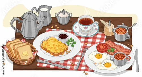 Welsh rarebit day rarebit galês vector 3 of september vector delicious full english breakfast food illustration vector graphics for cafe restaurant design and menu 100