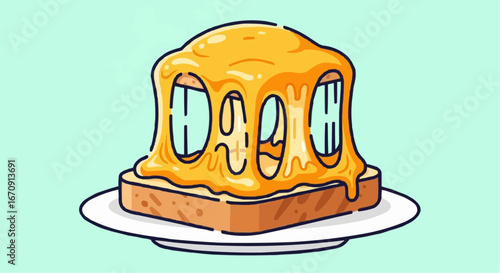 Welsh rarebit day rarebit galês vector 3 of september vector delicious grilled cheese sandwich with melted cheese on toast for breakfast or lunch recipe idea food art