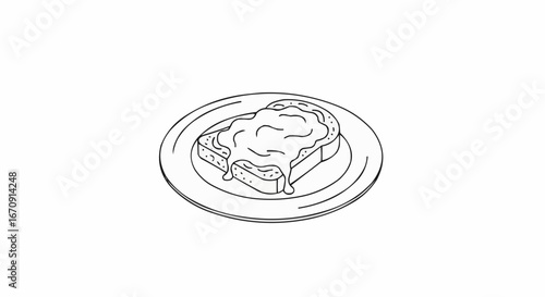 Welsh rarebit day rarebit galês vector 3 of september vector toast with topping breakfast idea food drawing outline vector illustration simple breakfast food design art
