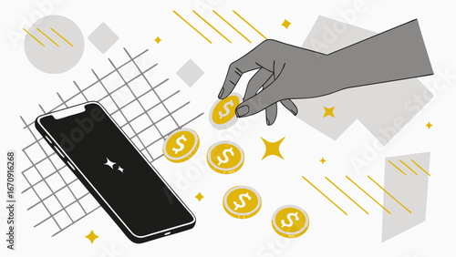 Digital Currency Transfer via Smartphone.