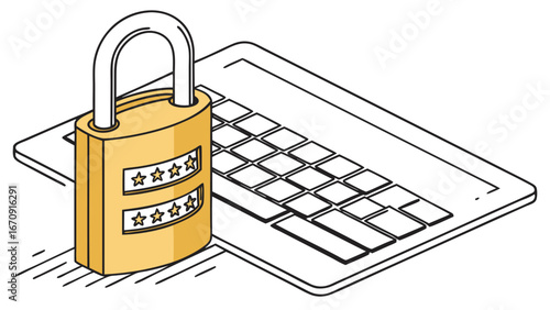 Digital Security Lock on Keyboard.