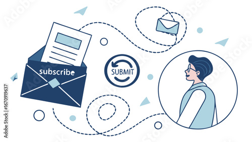 Newsletter Subscription Illustration Email Marketing Concept.