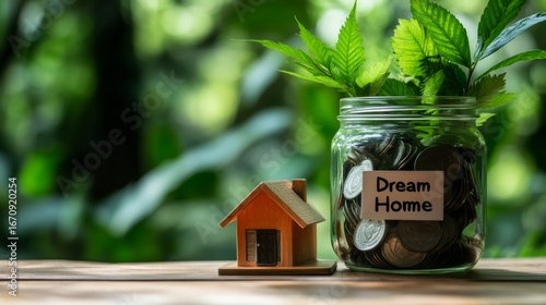 Investing in your future dream home savings tranquil nature setting financial planning indoor environment close-up view aspiration