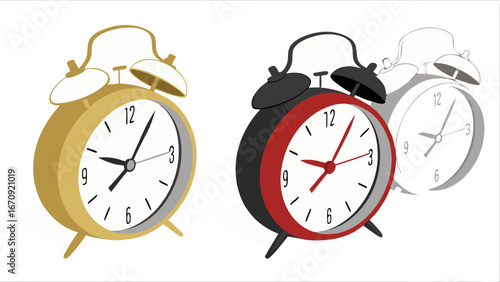 Vintage Alarm Clocks Set.