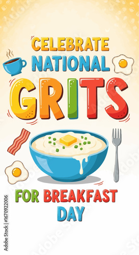 National grits for breakfast day september 2nd vector celebrate national grits for breakfast day with delicious grits recipe and breakfast ideas for grits lovers