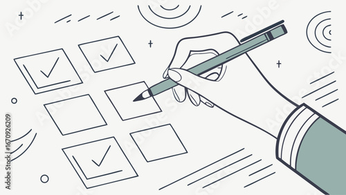 Checklist hand checking boxes to do list task management planning organization business workflow productivity efficiency project management goal setting achievement completion success check marks box.