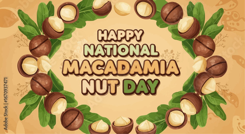 National day of macadamia nut september 4th vector celebrate national macadamia nut day with delicious recipes and health benefits of macadamia nuts today