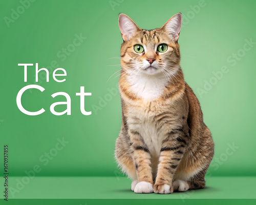 Chalkboard-style poster with a cartoon tabby cat and the words “The Cat” 