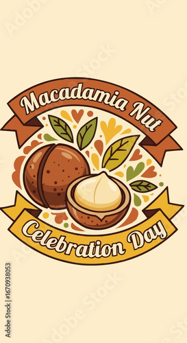 National day of macadamia nut september 4th vector celebrate macadamia nut day with delicious recipes and health benefits of macadamia nuts for a healthy diet
