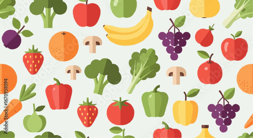 National day of macadamia nut september 4th vector seamless pattern of healthy food vegetables and fruits for nutrition and diet background illustration vector