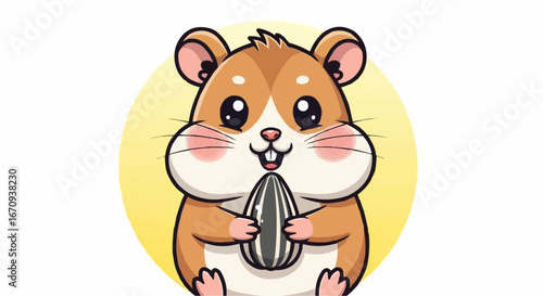 National day of macadamia nut september 4th vector cute cartoon hamster holding sunflower seed illustration for pet lovers and animal themed designs use cases