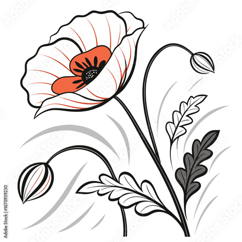 A poppy flower icon with a delicate, wavy petal structure.