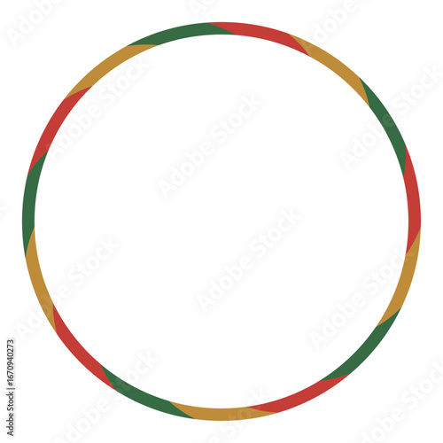 ポップな円形フレーム、クリスマスカラー