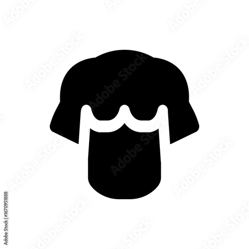Illustration of a black jam jar with a white wavy line and a black lid on a white background design